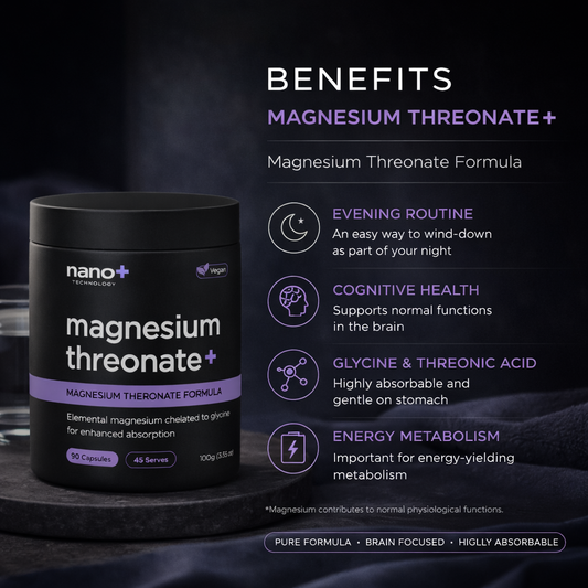 Nano+ Magnesium Threonate | 30 Serves Brain Support