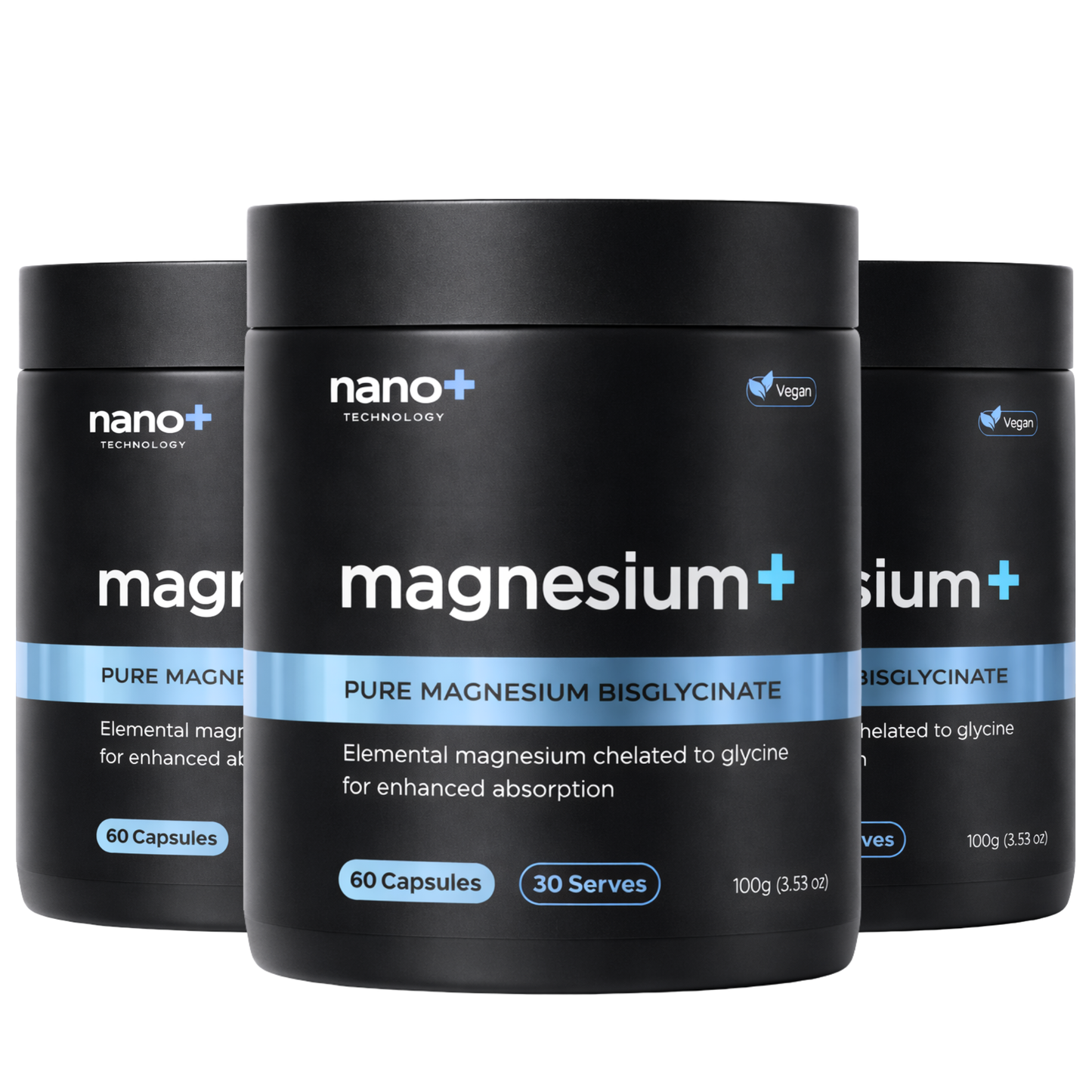 Nano+ Magnesium Glycinate Capsules 1000mg Per Serve | 30 Serves