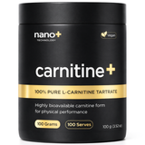 Nano+ L-Carnitine Tartrate Powder 100g | 100 Serves Pharma Grade