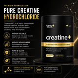 Nano+ Creatine HCL Powder 100g | 100 Serves High Absorption