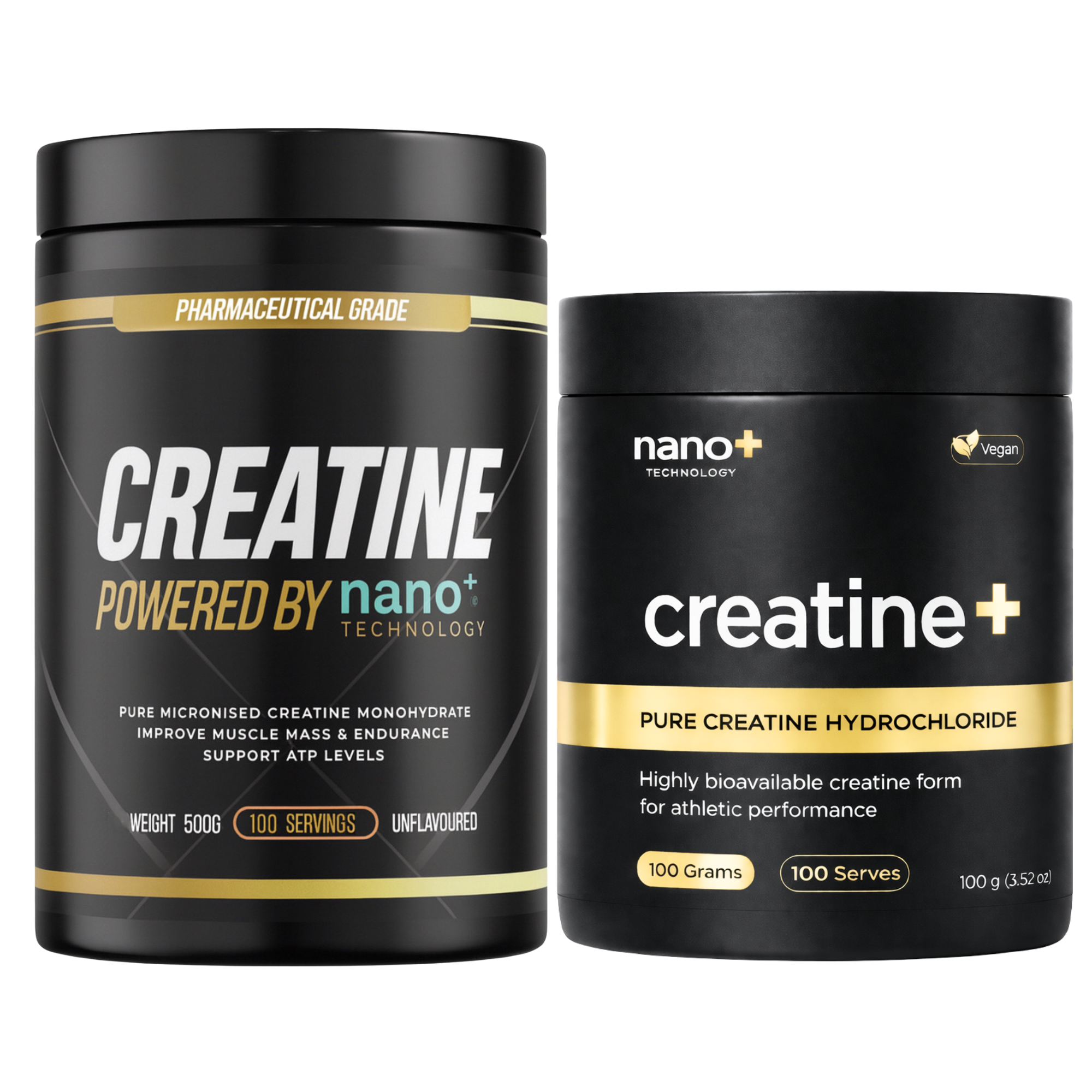 Nano+ Creatine Power Stack | Monohydrate & HCL