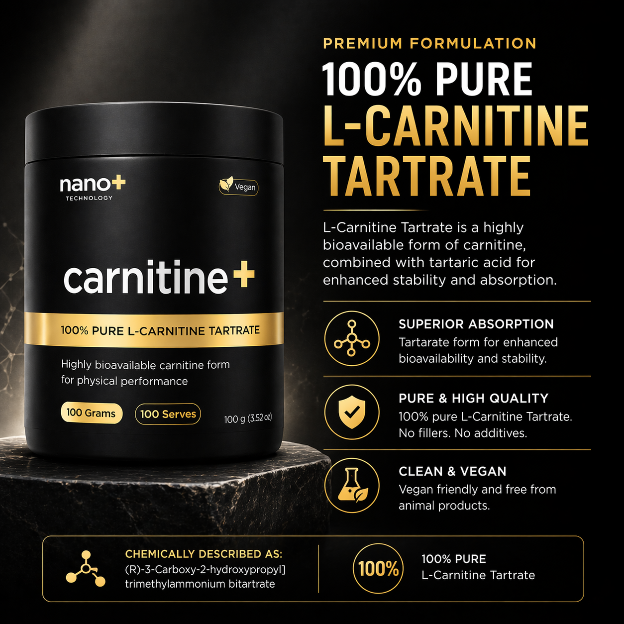 Nano+ Ultimate Performance Stack | Whey, Creatine Mono & Carnitine