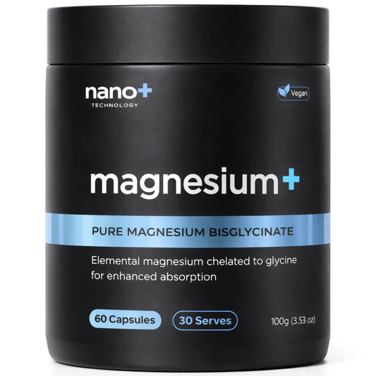 Nano+ Magnesium Glycinate Capsules 1000mg Per Serve | 30 Serves