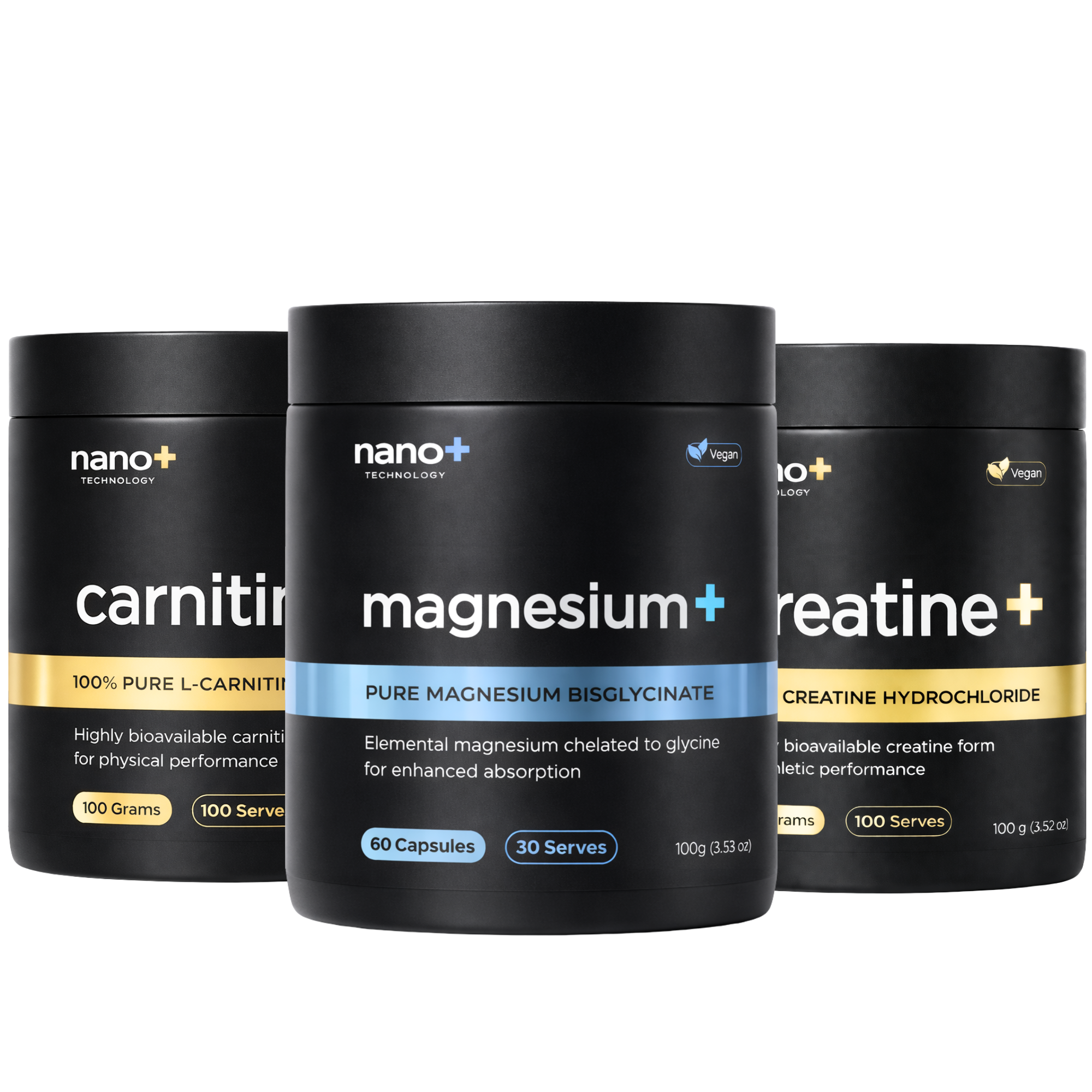 Nano+ Performance Stack | Creatine HCL, Carnitine & Magnesium
