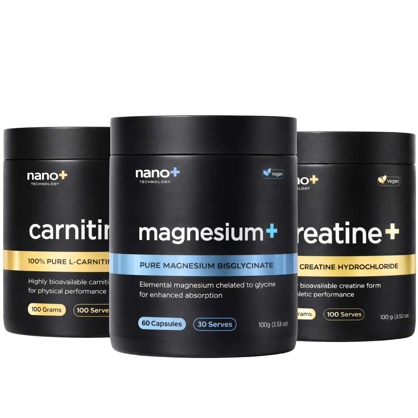 Nano+ Performance Stack | Creatine HCL, Carnitine & Magnesium