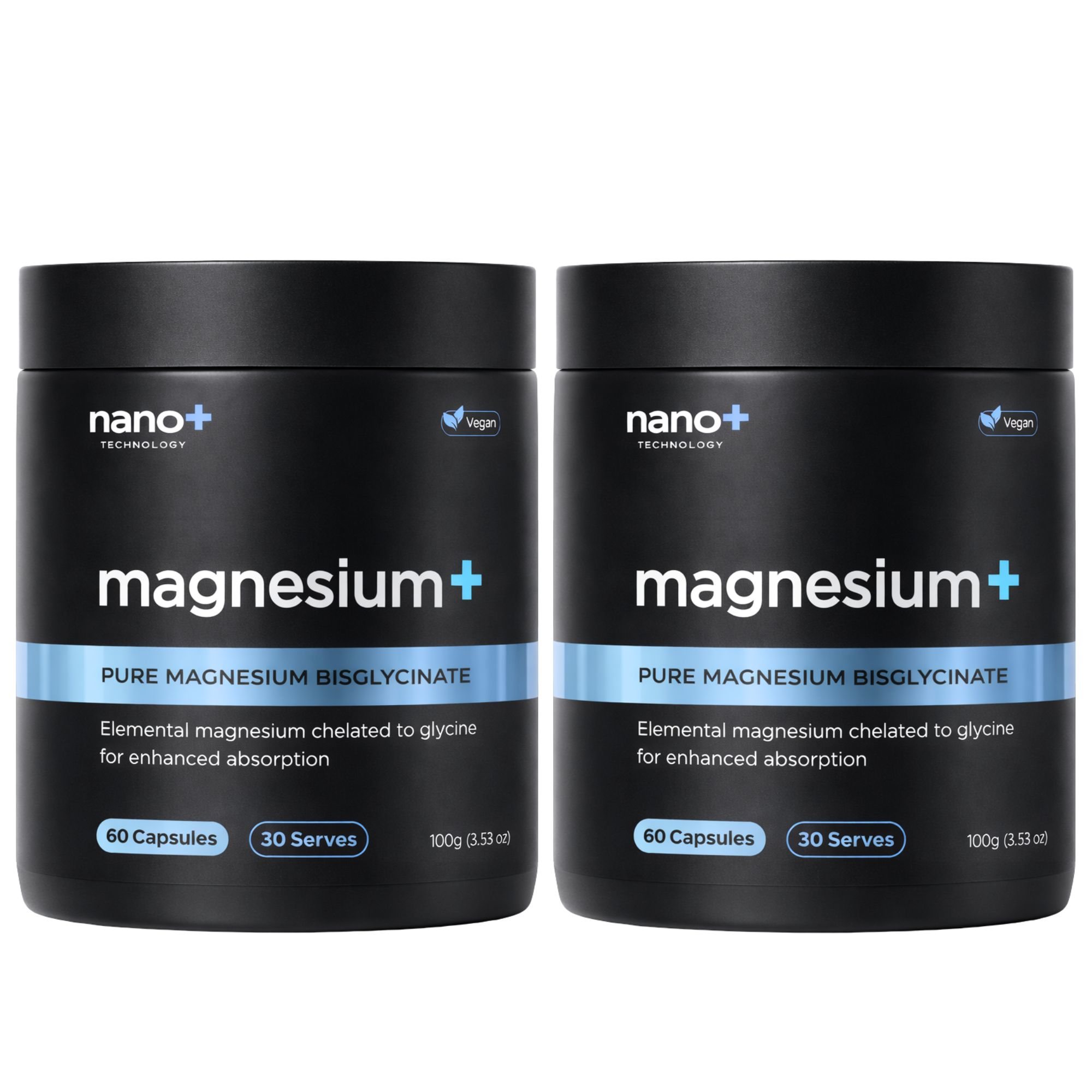 Nano+ Magnesium Glycinate Capsules 1000mg Per Serve | 30 Serves