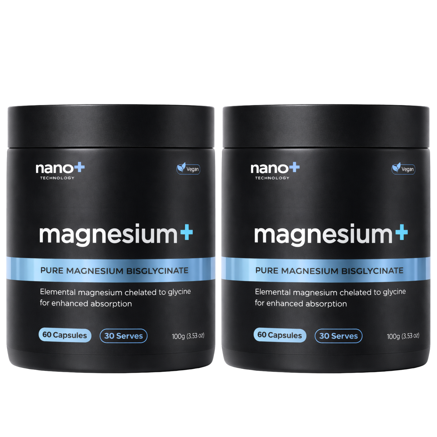 Nano+ Magnesium Glycinate Capsules 1000mg Per Serve | 30 Serves
