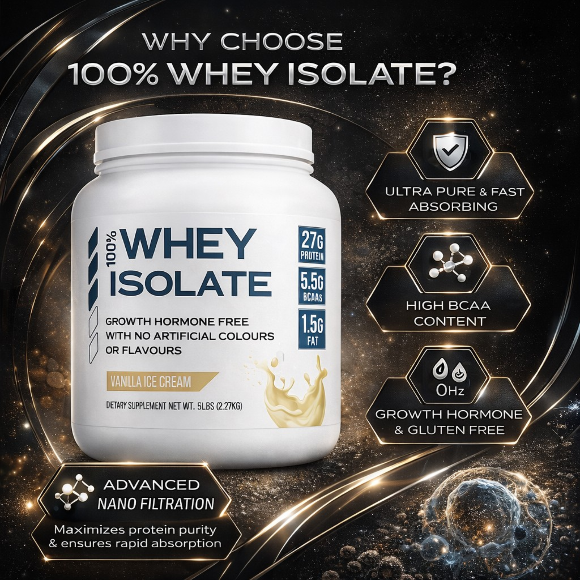 Nano+ 100% Whey Isolate - Growth Hormone Free